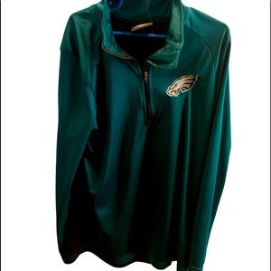 Eagles 1/4 zip pullover. Midnight Green